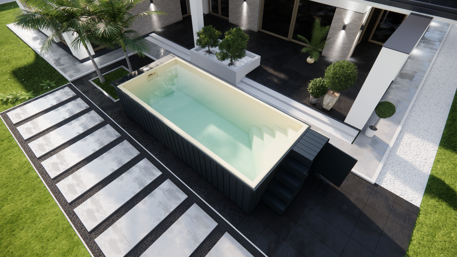 Freistehender GFK Pool Vantage