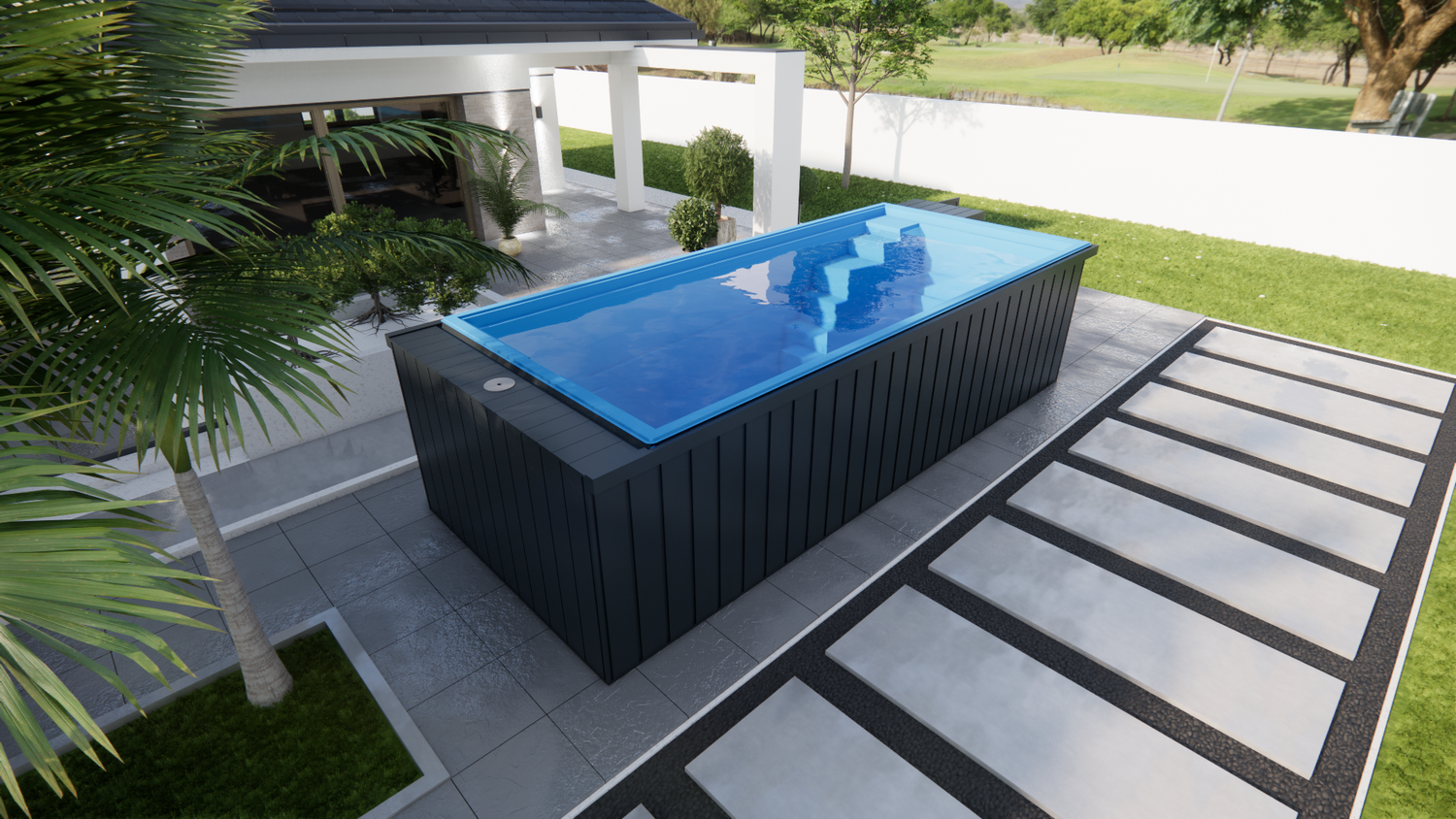 Freistehender GFK Pool Velluto