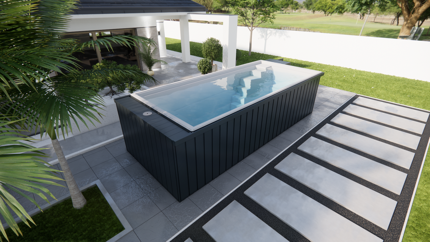 Freistehender GFK Pool Velluto