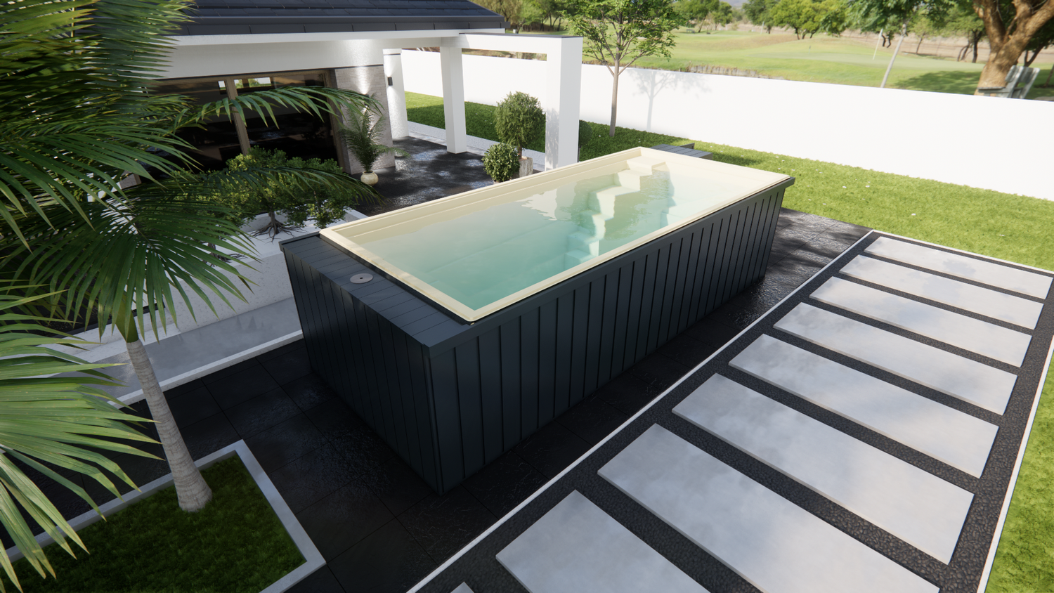 Freistehender GFK Pool Velluto