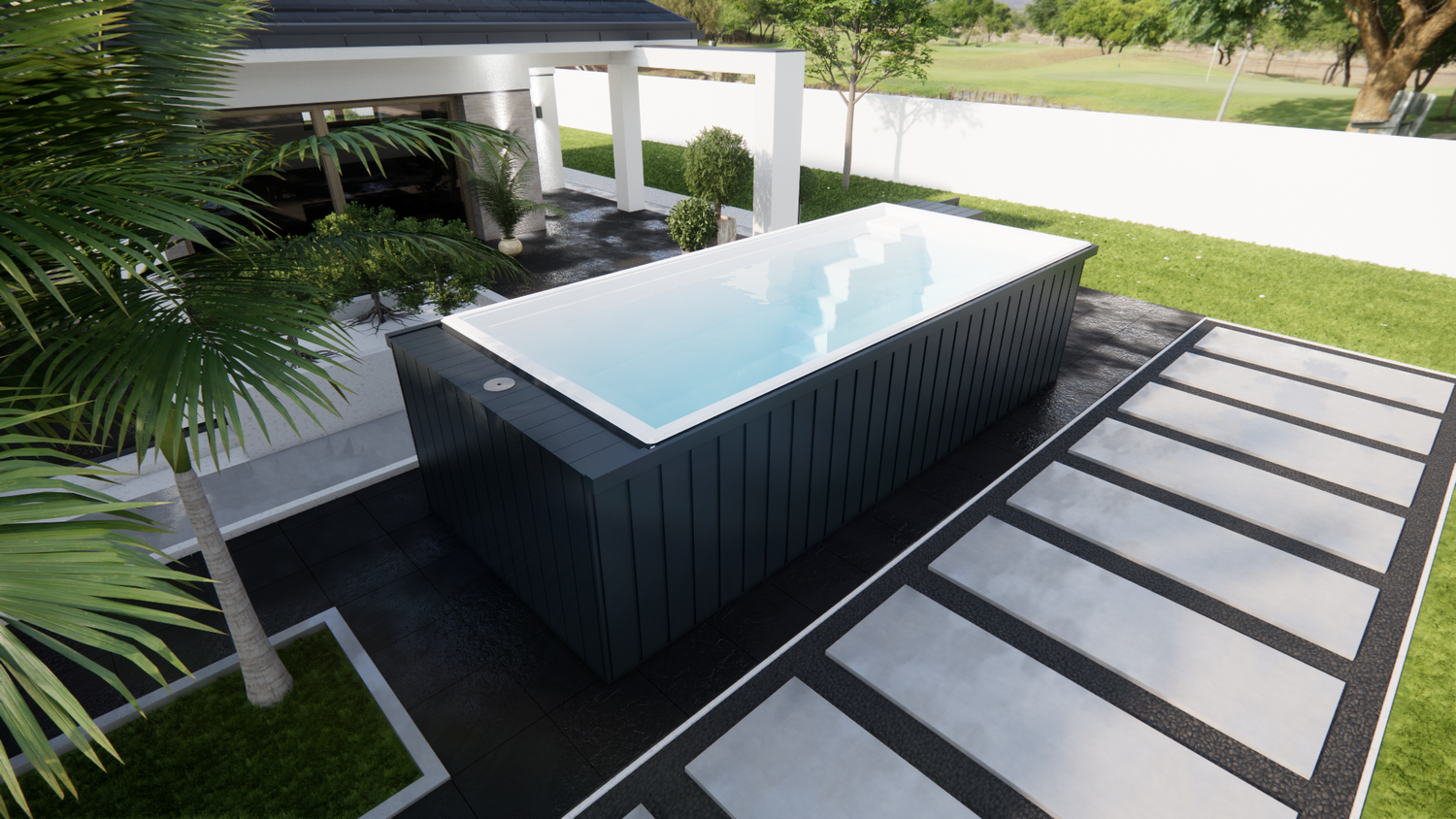 Freistehender GFK Pool Velluto