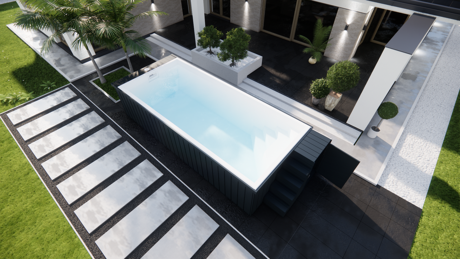 Freistehender GFK Pool Vantage