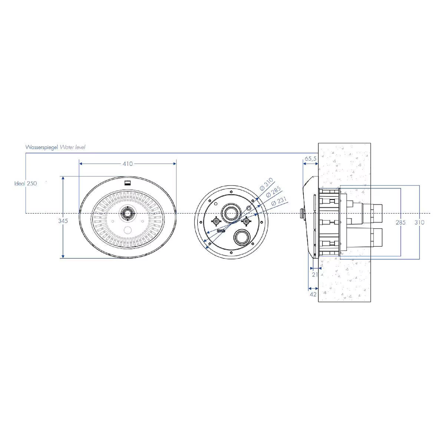 Uwe Jet Stream Visa Gegenstromanlage Fertigstellungskit, 3,5kW, 65m³/h, 400V, silber/schwarz